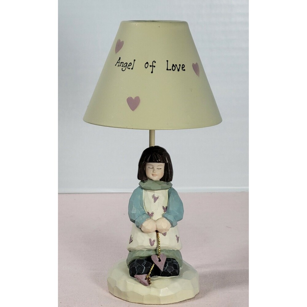 Angel Tea Candle Holder Lamp" Angel of Love" Lamp Metal Shade Christmas 7 1/2"